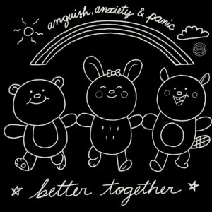 Better Together // anguish, anxiety & panic – camiseta preta unissex t-shirt BR